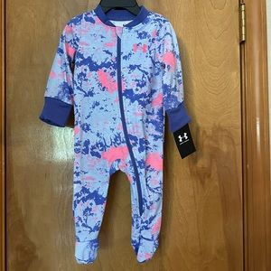 Hurley Oxford blue hot pink tie dye footie zip up